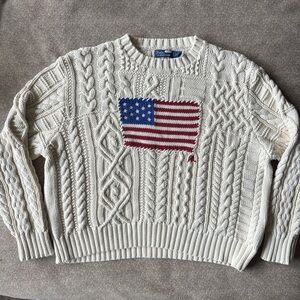 Polo Ralph Lauren Aran Flag Sweater L